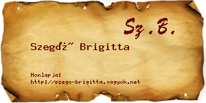 Szegő Brigitta névjegykártya